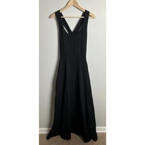 Pact Black Organic Cotton Maxi Dress Sleeveless Scoop Neck Size Large Women’s